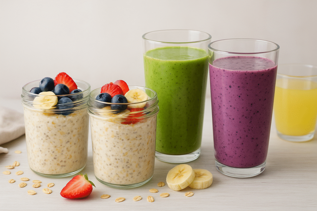 The current image has no alternative text. The file name is: Healthy-Smoothies-Overnight-Oats-–-Featured-Blog-Image.png